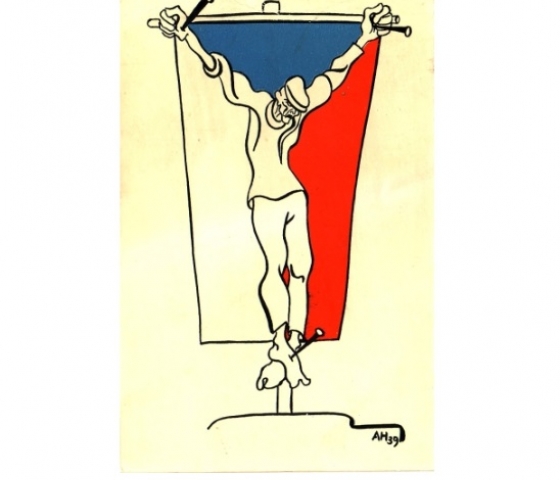 Adolf Hoffmeister, bez názvu, 1939, pohlednice, Ne Boltai! Collection
